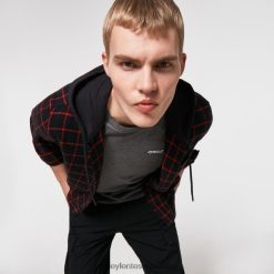 botones con capucha hacia abajo 4LDTTV2468 cuadros negro/rojo Oakley