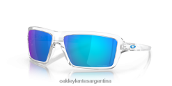 cables 4LDTTV669 lentes polarizadas prizm zafiro, montura transparente pulida Oakley