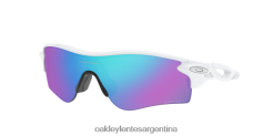 ruta de bloqueo de radar (ajuste de puente bajo) 4LDTTV716 Lentes Prizm de zafiro, montura blanca. Oakley