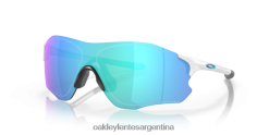 ruta evzero (ajuste de puente bajo) 4LDTTV888 Lentes Prizm de zafiro, montura blanca pulida. Oakley