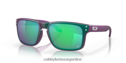 serie de diseños de holbrook troy lee 4LDTTV655 lentes prizm jade, diseños de troy lee marco de cambio verde púrpura mate Oakley